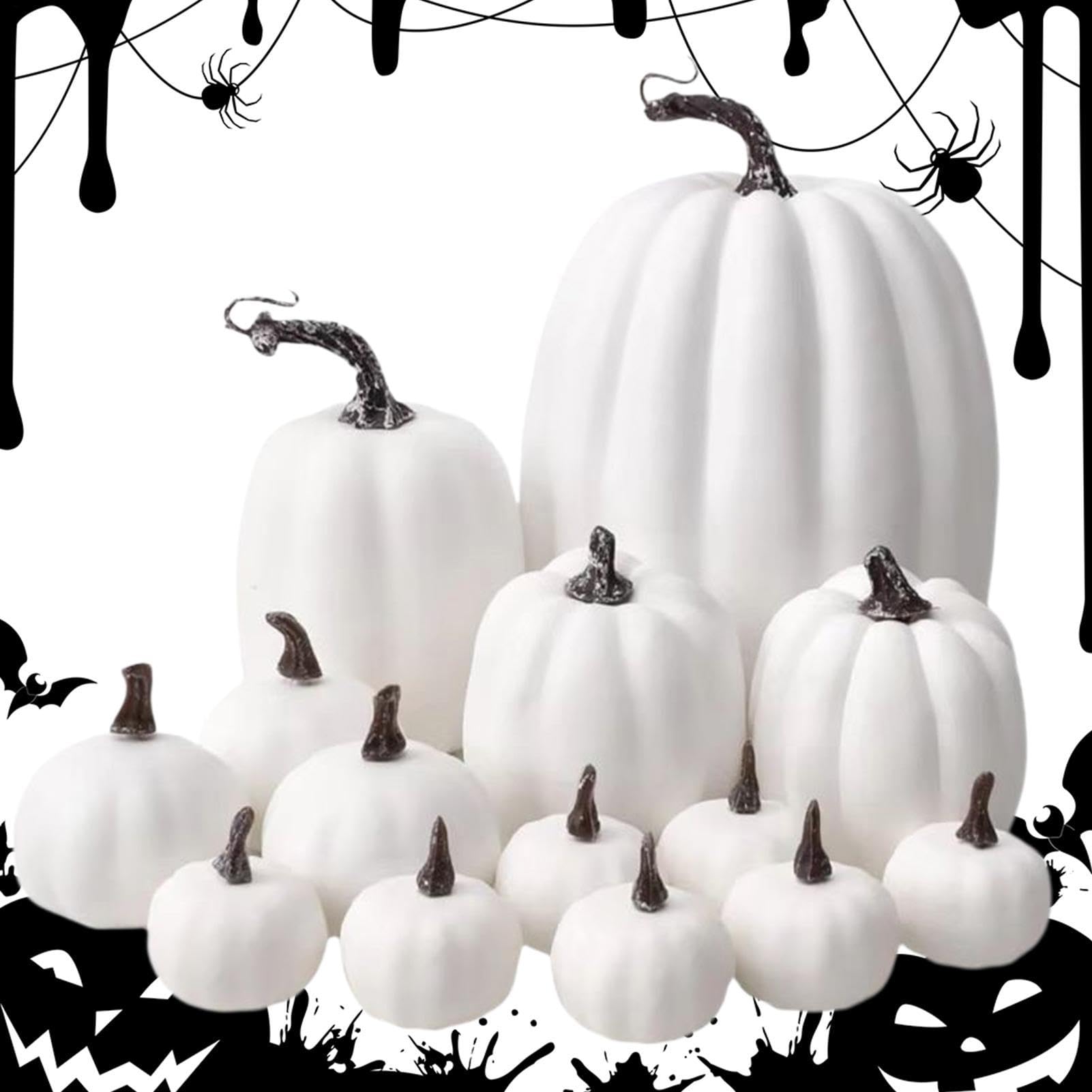 Calabazas artificiales de espuma para centros de mesa de Halloween set de 14 piezas