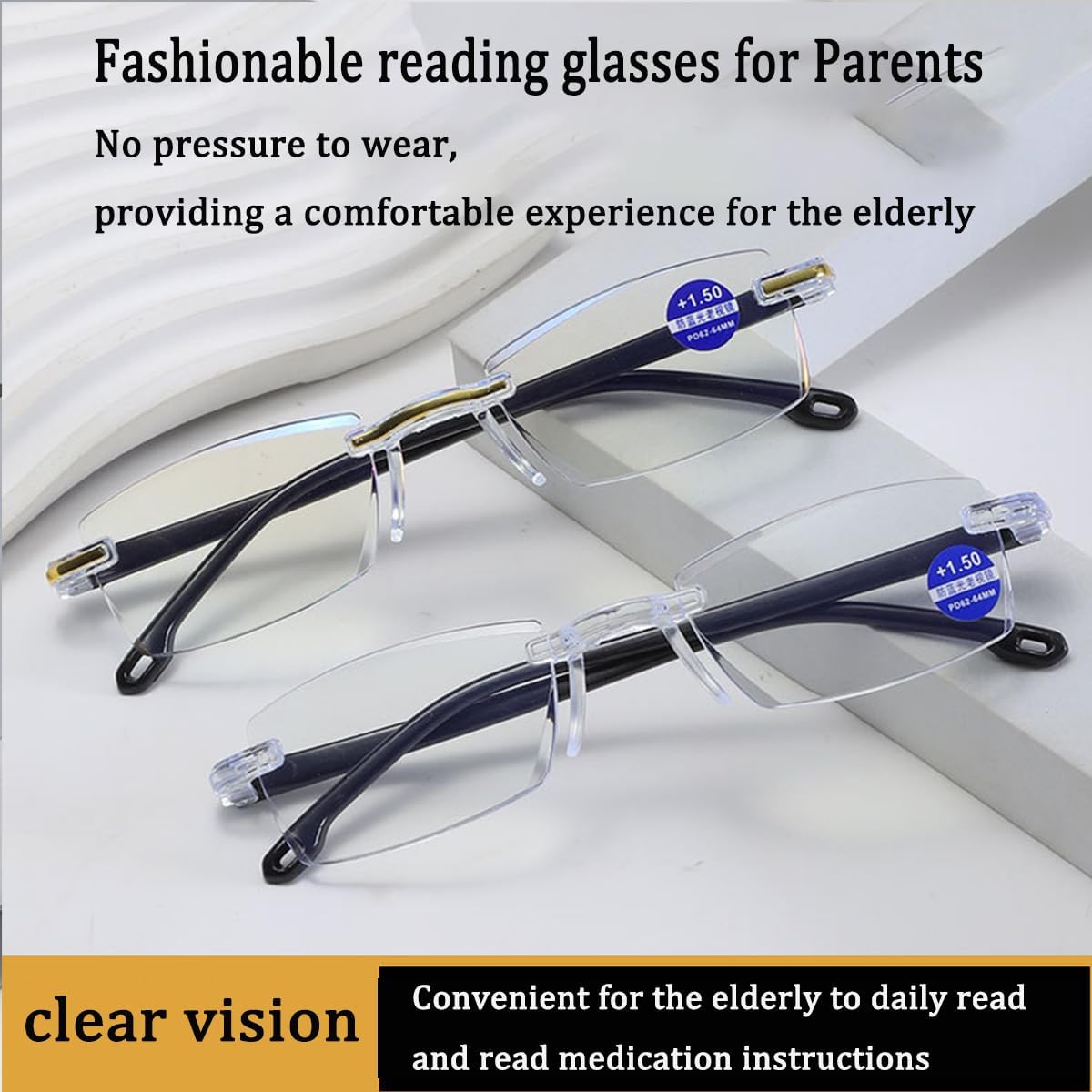 2 Pcs of Auto Focus Glasses, Intelligent Zoom Anti-Blue Light Presbyopia Glass with Case and Glasses Cloth, Smart Zoom Reading Glass - Image 5