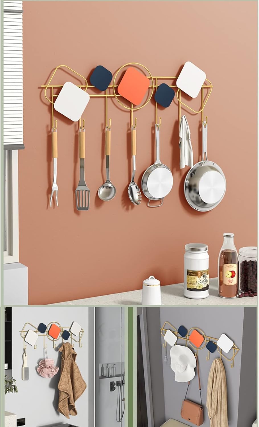 Coat Rack/Door Hook/Light Luxury Door Coat Hook/Porch Creative Coat Hook/Wall Hanging Wall Hanging Clothes Rack (Size : C) (A)