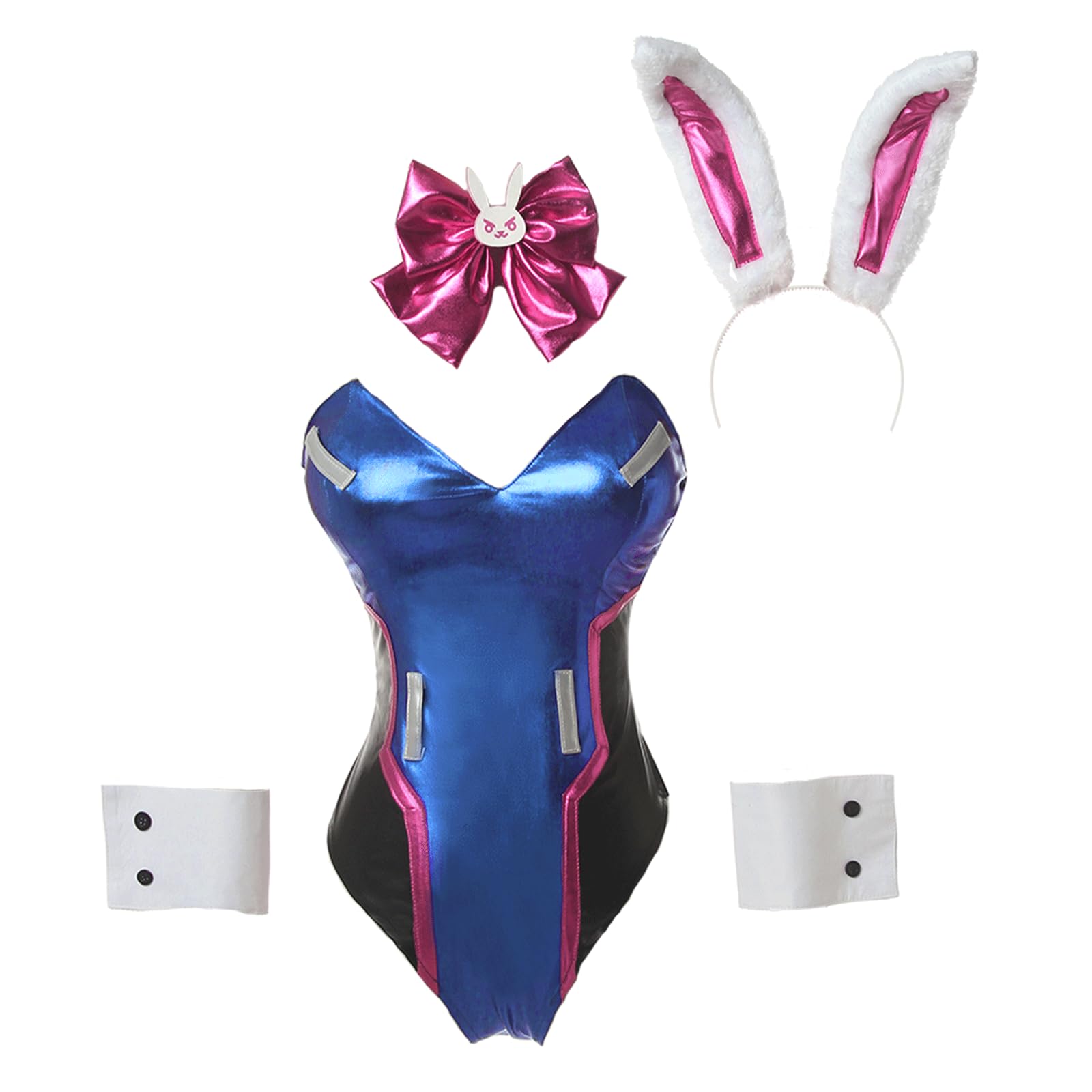 NSPSTT Bunny Costume Women Dva Cosplay Bunny Suit Hana Song Cos Outfits, Blue, XXL — image 1