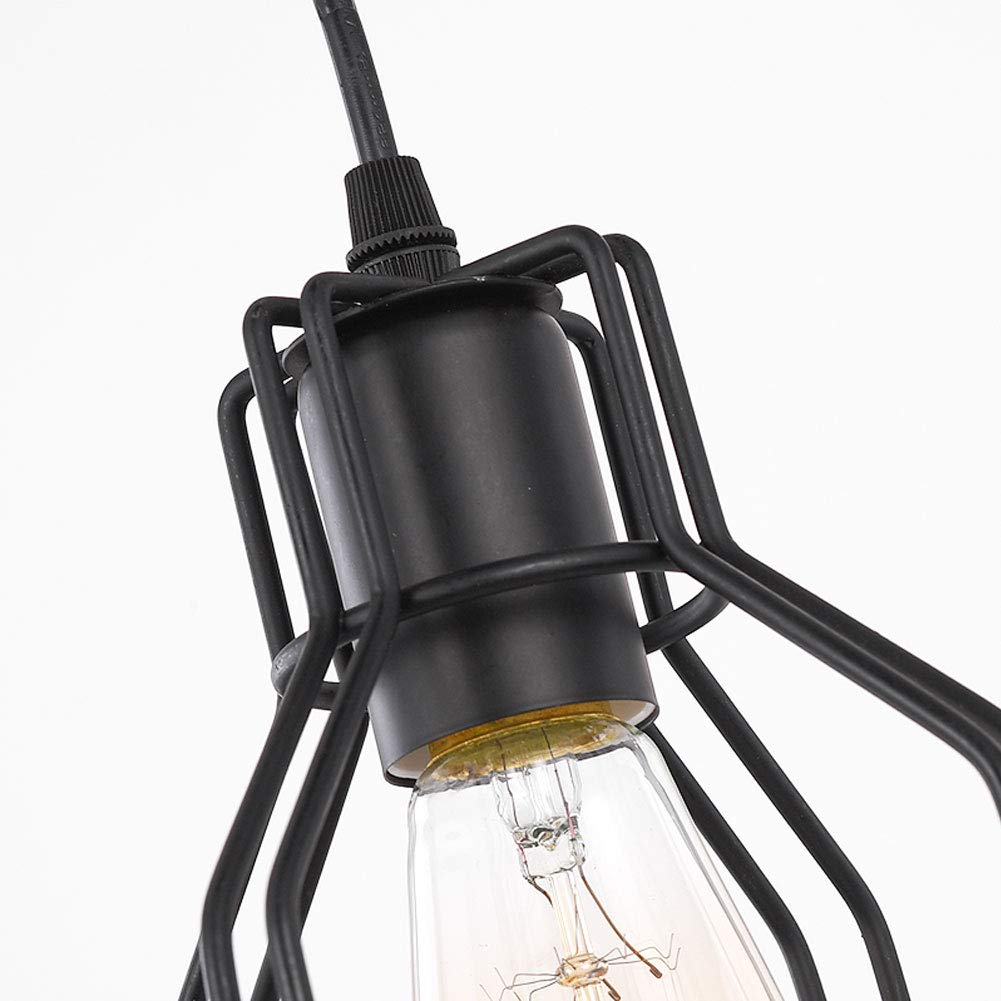 OUKANING Retro de la Lámpara Negro Iluminación Interior Industrial E27 Lámpara de Techo Luz Colgante Retro Metal para Restaurante Cafetería Decoración Industrial