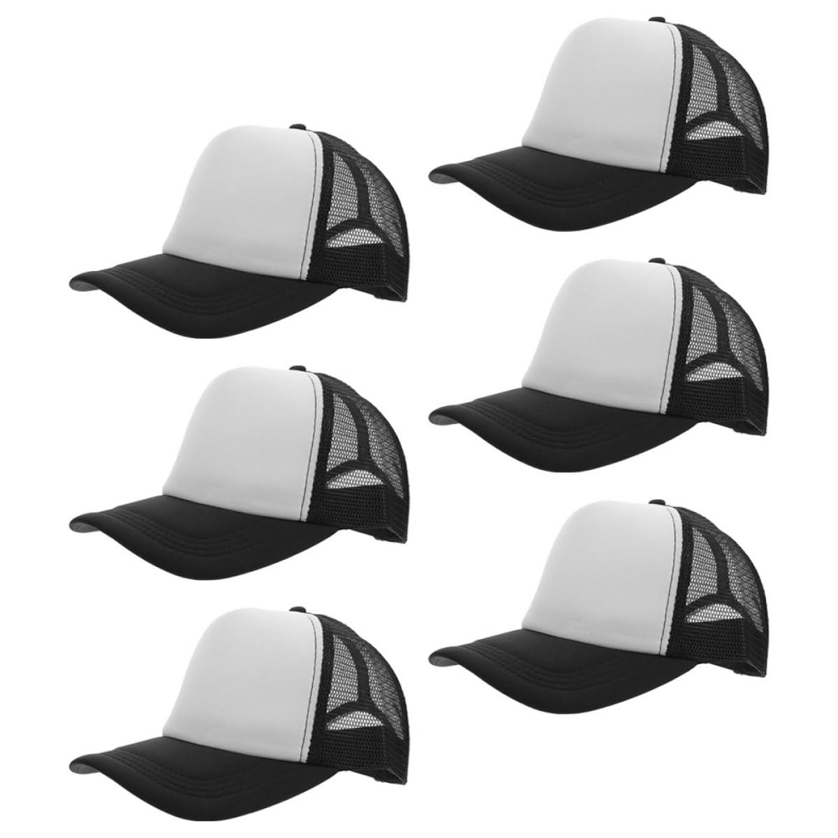 Cappelli Baseball Sublimazione Vuoti 6 Pezzi in Rete Bianca per Stampa Termica e Fai da Te Outdoor Unisex Leggeri e Lavabili