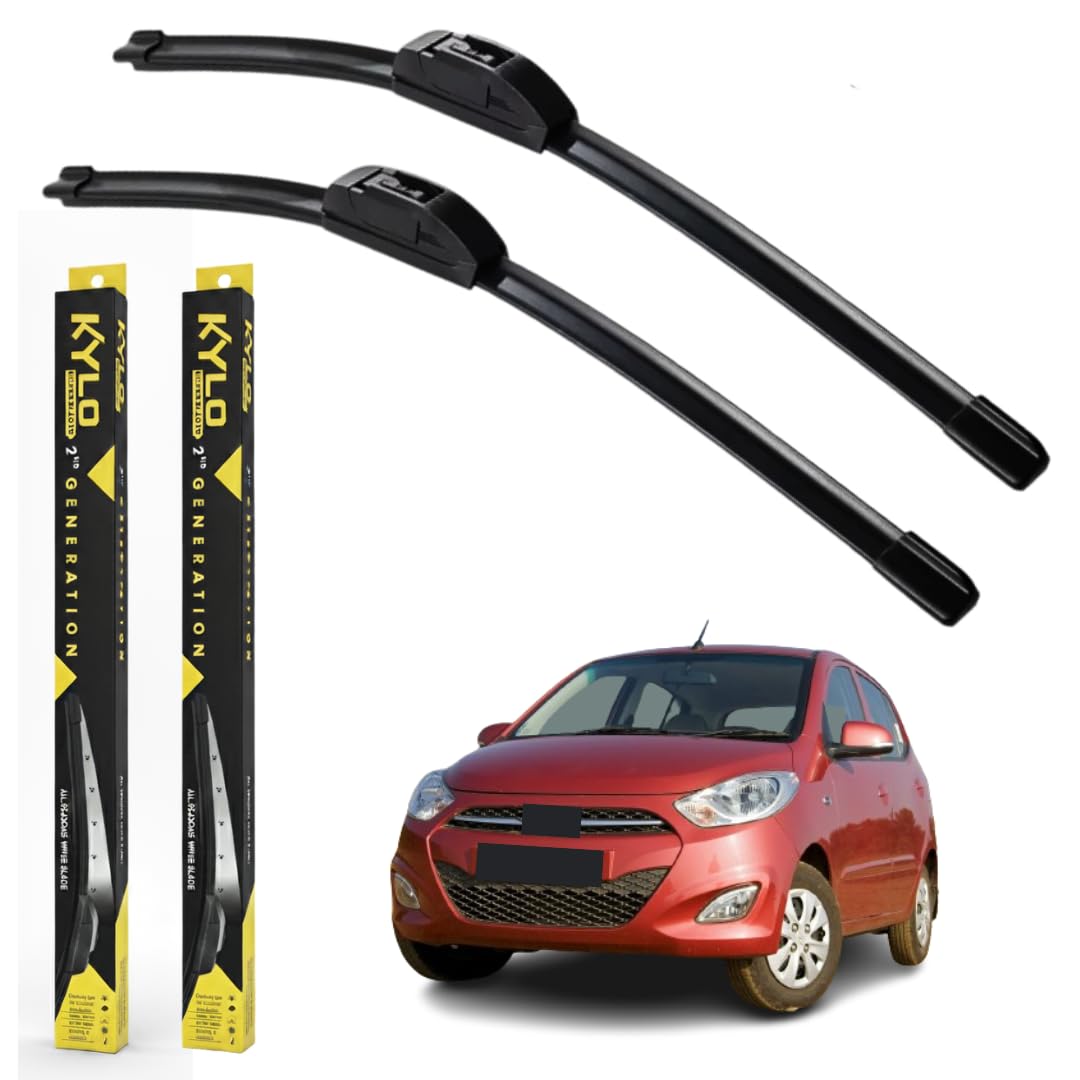 Kylo Perfect Fitting Frameless Windshield 100% Scratch Proof Cleaning Water Repellant Silicon Wiper Blades Suitable for HYUNDAI i10 D 22,P 16 (Set of 2)