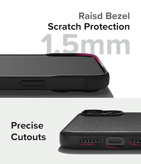 Ringke Onyx for iPhone 15 Pro Case, [Feels Good in The Hand] Oil & Dirt Resistant, Individual Lens Covers for Cameras, Non-Slip Enhanced Grip Lightweight Cover - Black by Ringke - Image 8