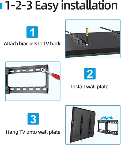 Miniatura 9 de Tilt TV Wall Mount Fits 16-24" Studs, Holds 37-82" TVs up to 132 lbs, Max VESA 600x400mm - by USX STAR