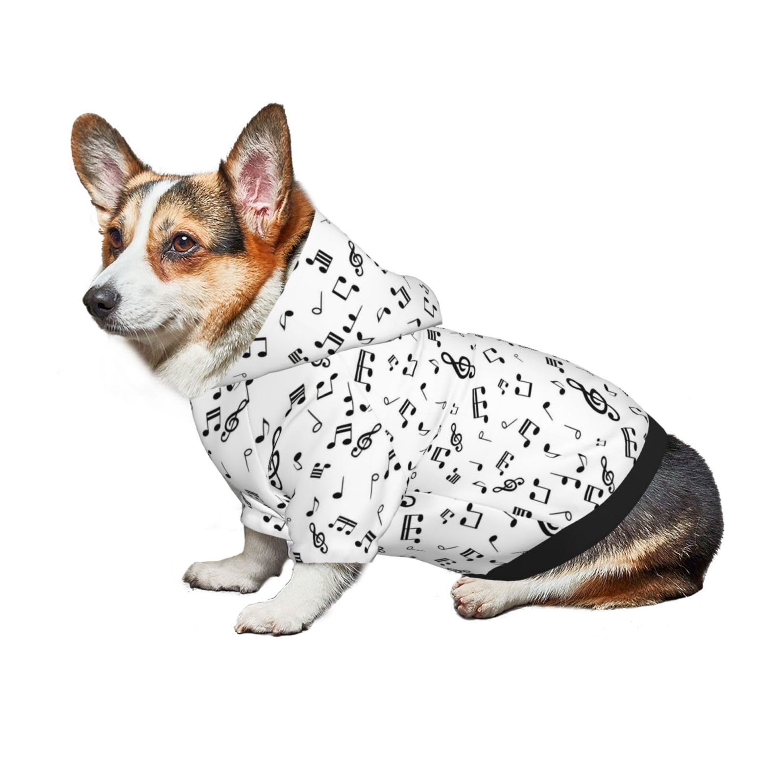 Amazon.co.jp: ドッグウェア 音符柄 ペット服 冬 パーカー 帽子付き 犬