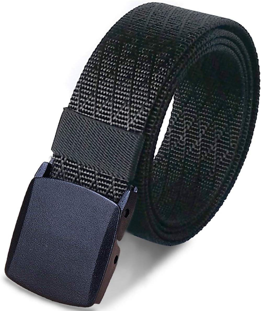 WYuZeMen's Military Tactical Web Belt, Casual Nylon Webbing with No Metal Buckle
