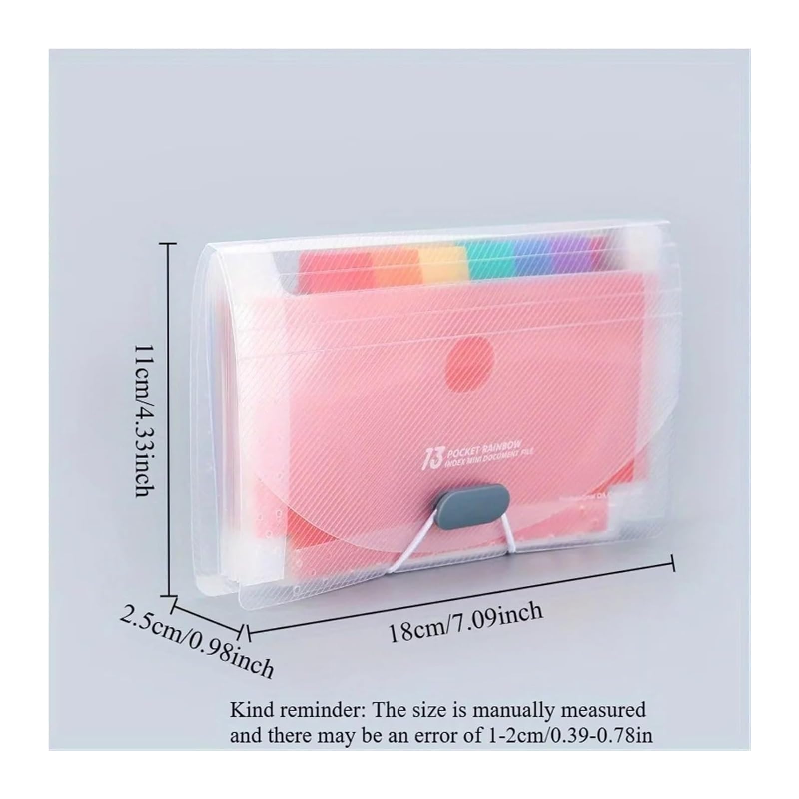 Cartella espandibile, Organizzatore di File a Fisarmonica a 13 Tasche for ricevute, fatture, Coupon, Ufficio, Nero Rosa