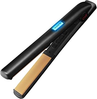 CHI Original Digital Ceramic Hairstyling Iron 1" Midnight Matte Flat Iron - 425°F Max, 60s Heat-Up, Curved Plates for Shiny Smooth Hair