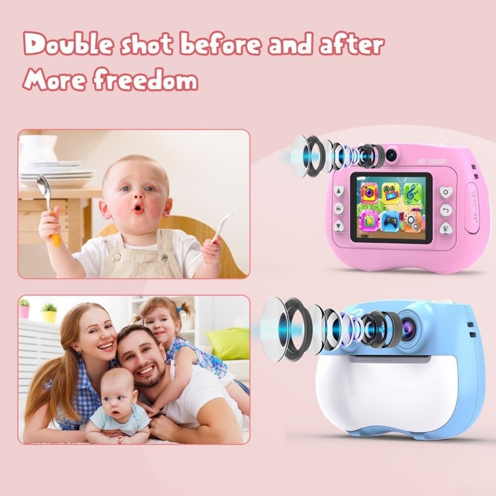 Fotocamera per bambini a doppia lente con schermo da 2,4 pollici (verde)