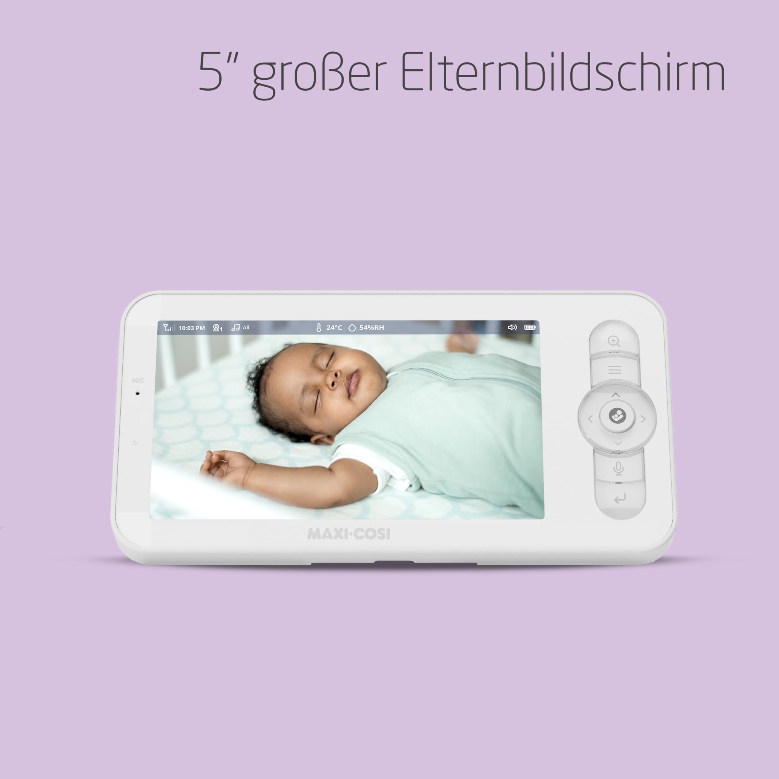 Maxi-Cosi See Pro Babyphone, mit Kamera Handy, Babyphone Kamera, Schreiübersetzer, automatische Bewegungserkennung, Ultra-HD (2K) Video, 5" Bildschirm, Teil von Maxi-Cosi Connected Home