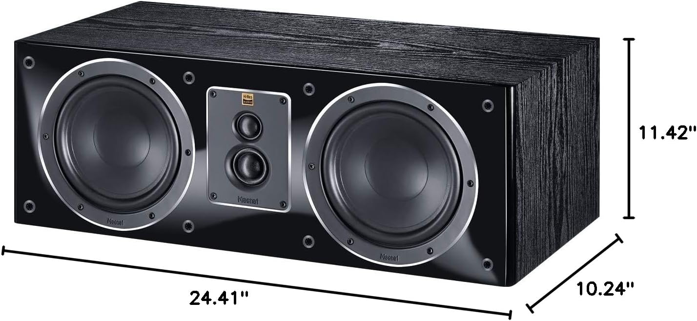 Magnat Signature Center 53 180W 3-Way Bass Reflex Speaker, Black
