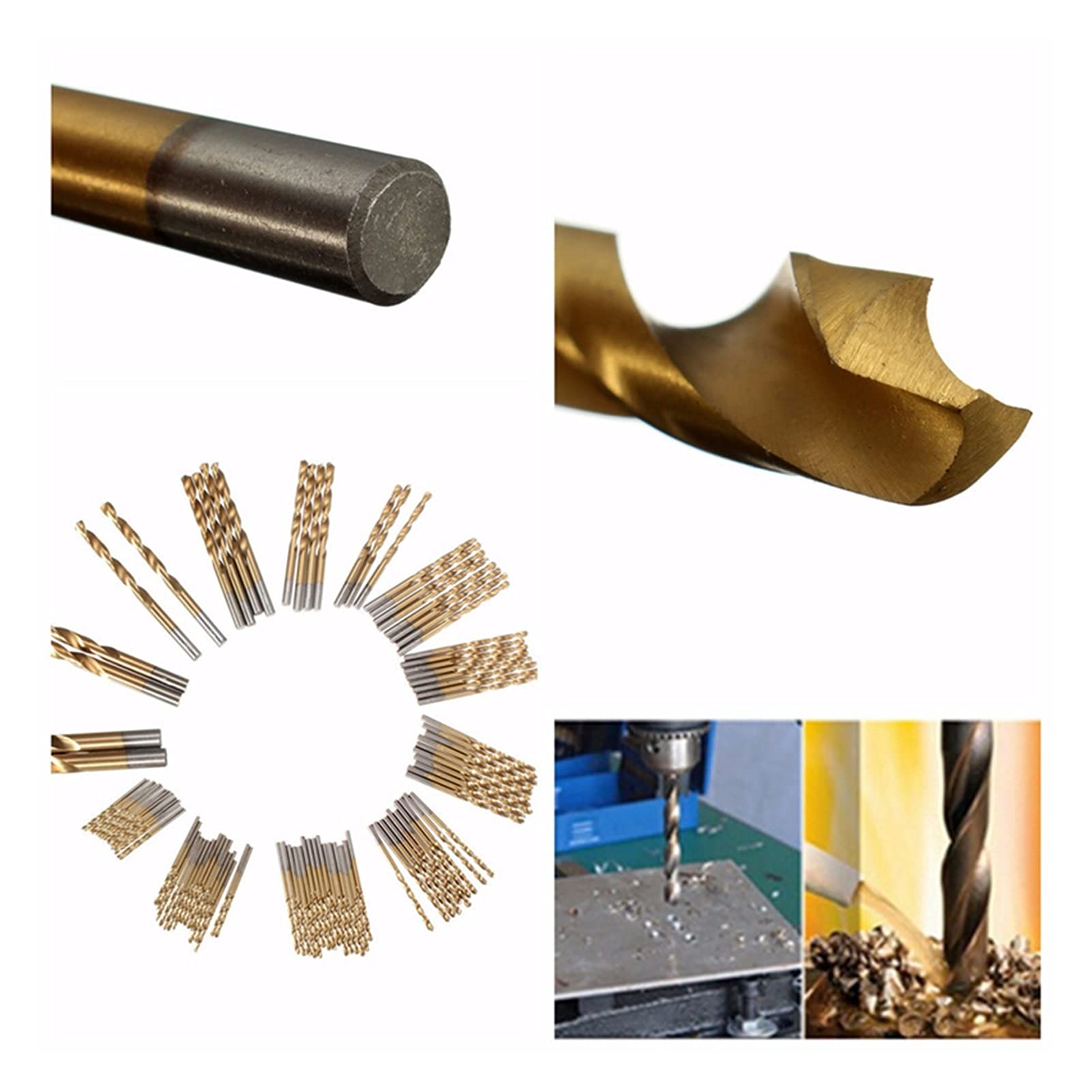 punte del router 99 set di punte da trapano rivestiti in titanio da 1,5-10mm, bit di torsione manuale ad alta velocità in acciaio ad alta velocità, for la perforazione di legno, plastica e a