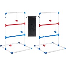 Ladder Ball & Golf Tossing Games Set, Ladder Toss Game with Balls for Backyard & Lawn, Outdoor Portable Family Fun for Adults & Kids, Complete with 6 Bolas, Score Trackers