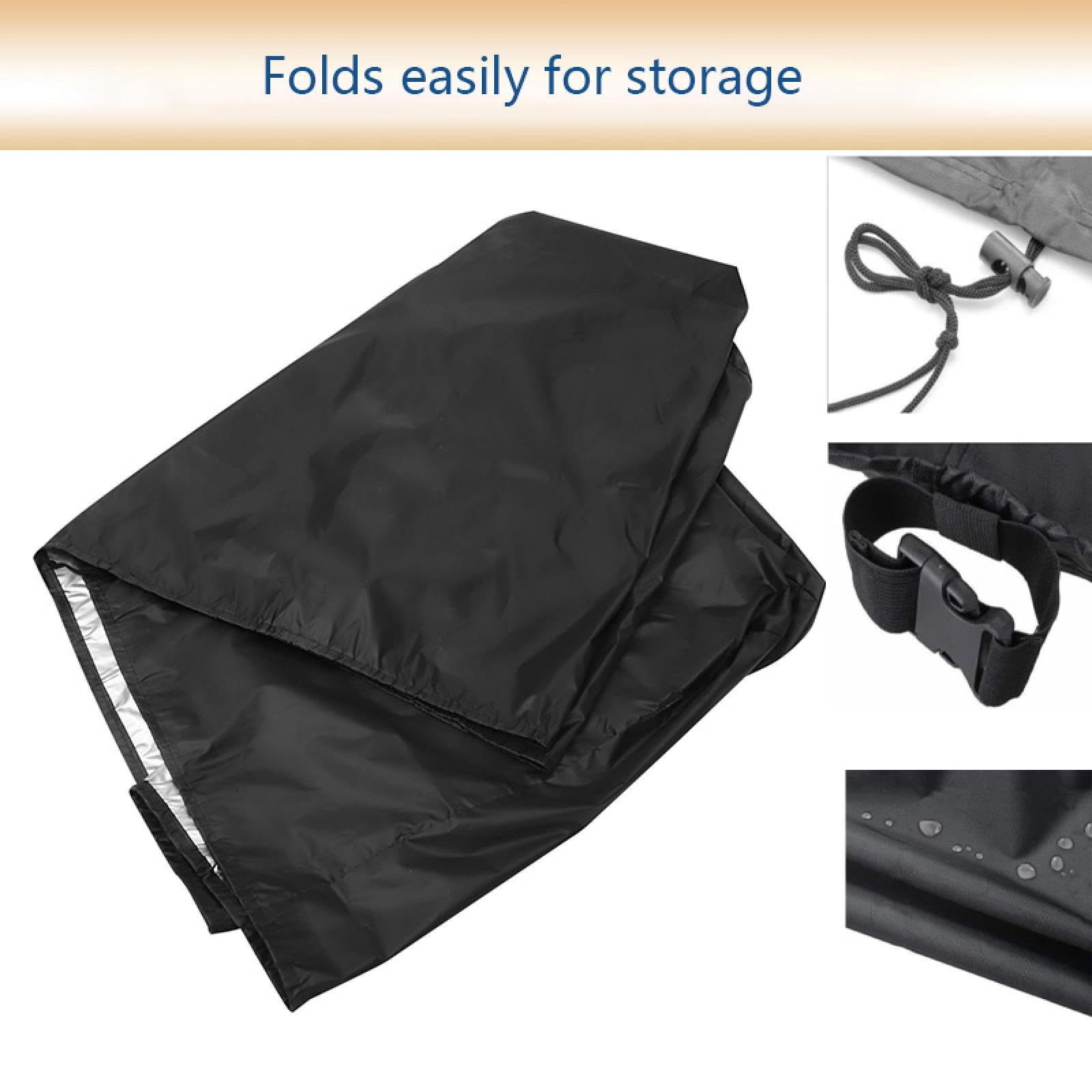 HOLEILUCK Funda Mesa Jardin,Funda para Muebles de Jardín Exterior,Funda Protectora Muebles Jardin Tela Oxford 420D, Anti Viento, Anti UV Funda Cubre Mesa Exterior Negro 390x390x104cm/LxWxH
