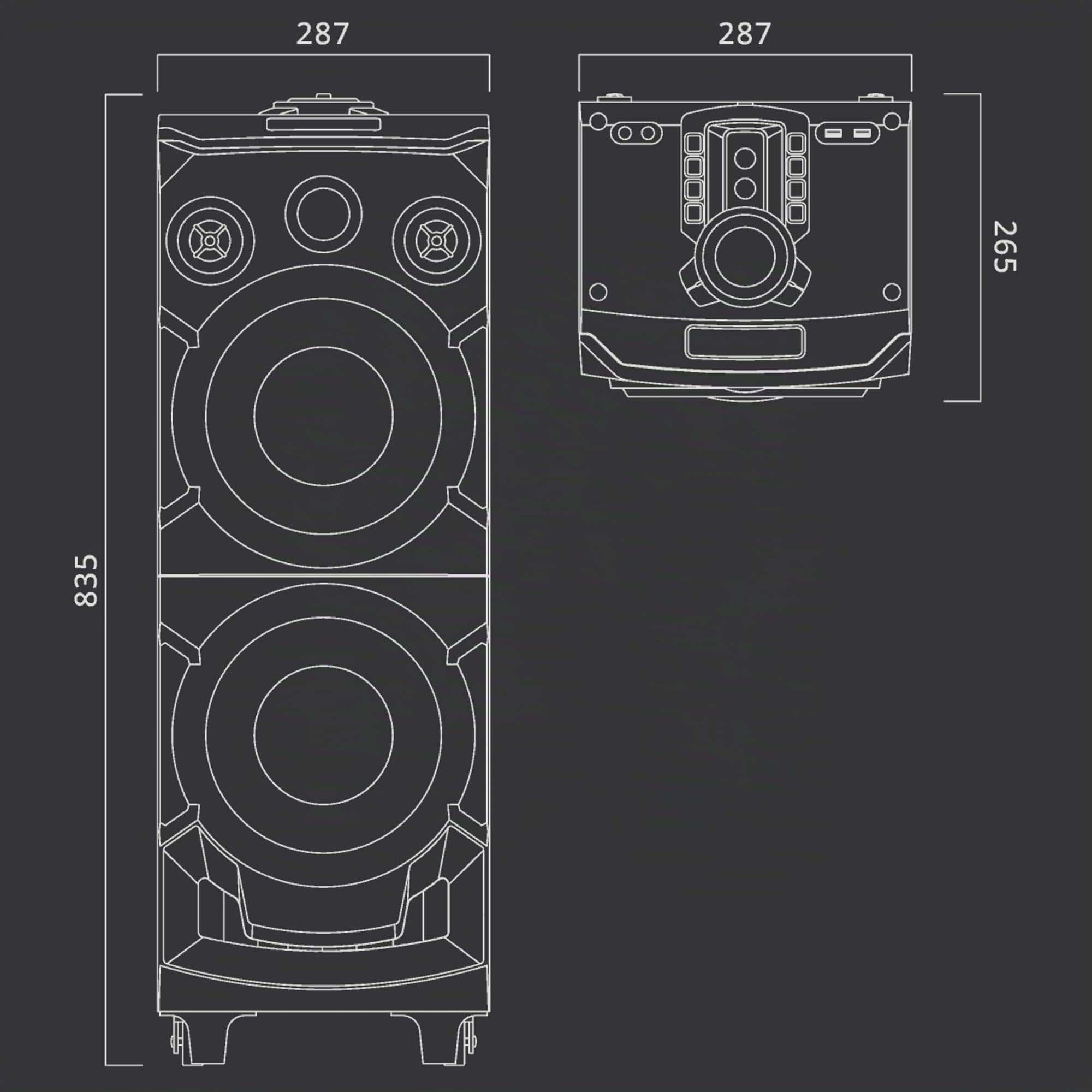 MUSE M-1935 DJ Party-Lautsprecher 400W mit Bluetooth, Akku, USB & AUX