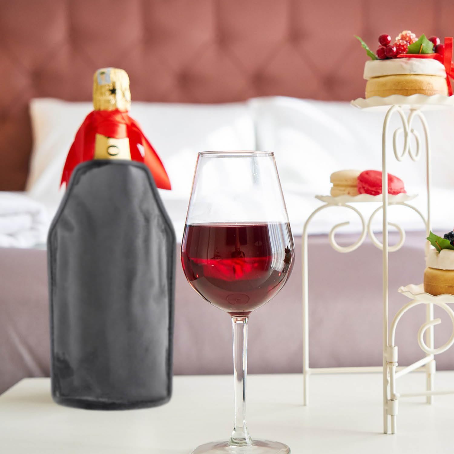 COM-FOUR® chlodziarka do butelek do podrózy, pokrowiec chlodzacy | pokrowiec chlodzacy na wino musujace - wino - piwo i napoje bezalkoholowe