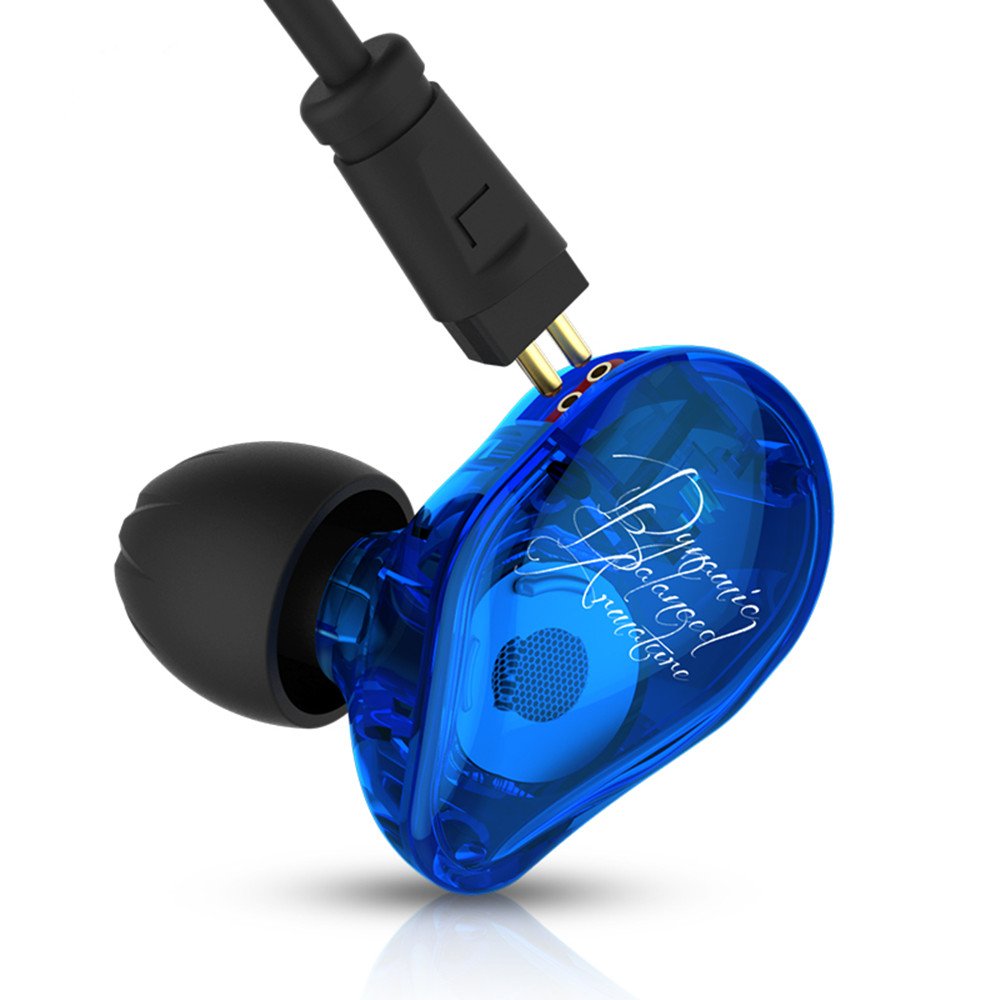 Yinyoo KZ ED16 KZ Triple Drivers In-Ear Headphones Earphone Hifi Stereo Deep Bass Earbuds with Detachable Cable Noise Isolating Headset with Hybrid Driver for All 3.5mm Jack Devices(Blue No Mic)