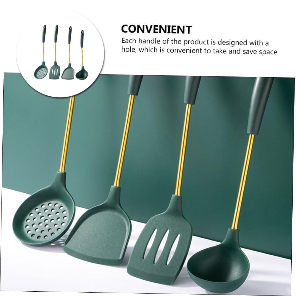SHINEOFI Edelstahl Küchenutensilien mit Hitzebeständigen Silikon Griffen für Kochen und Backen Antihaft Kochutensilien für Küche und Camping