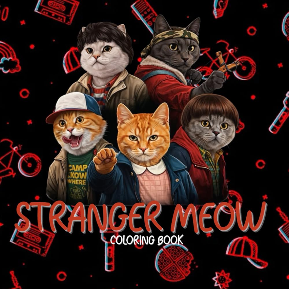Stranger Meow Coloring Book: A Cute & Spooky Adventure with Cats