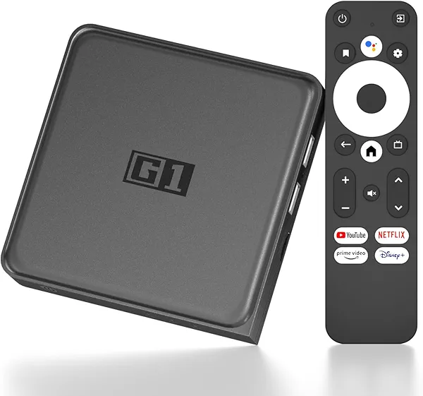 Android TV Box 14.0,2025 Kinhank G1 Smart TV Box Compatible with Google Netflix Certified,4+32GB,Ultra 4K HDR 10+,Support Dolby Vision&Digital Plus,Wi-Fi 6,BT 5.0,AV1,Voice Remote Control