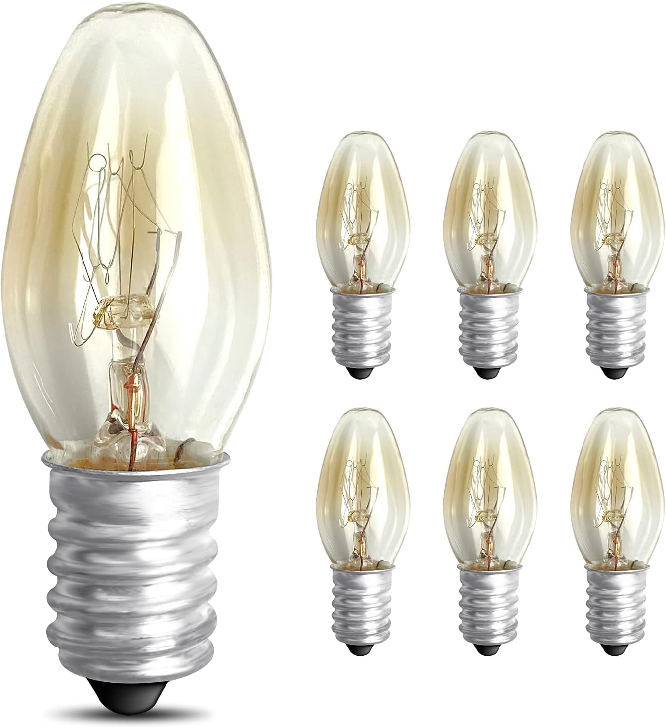6 Pack Bulbs E14 10W 2700K, Replacement Scentsy Light Bulbs, E14 Chandelier Tip Light Bulb, Small Screw in for Electric Wax Burner Warm Light, Up to 8000H Wax Melt Warmer Light Bulbs Screw Bulbs