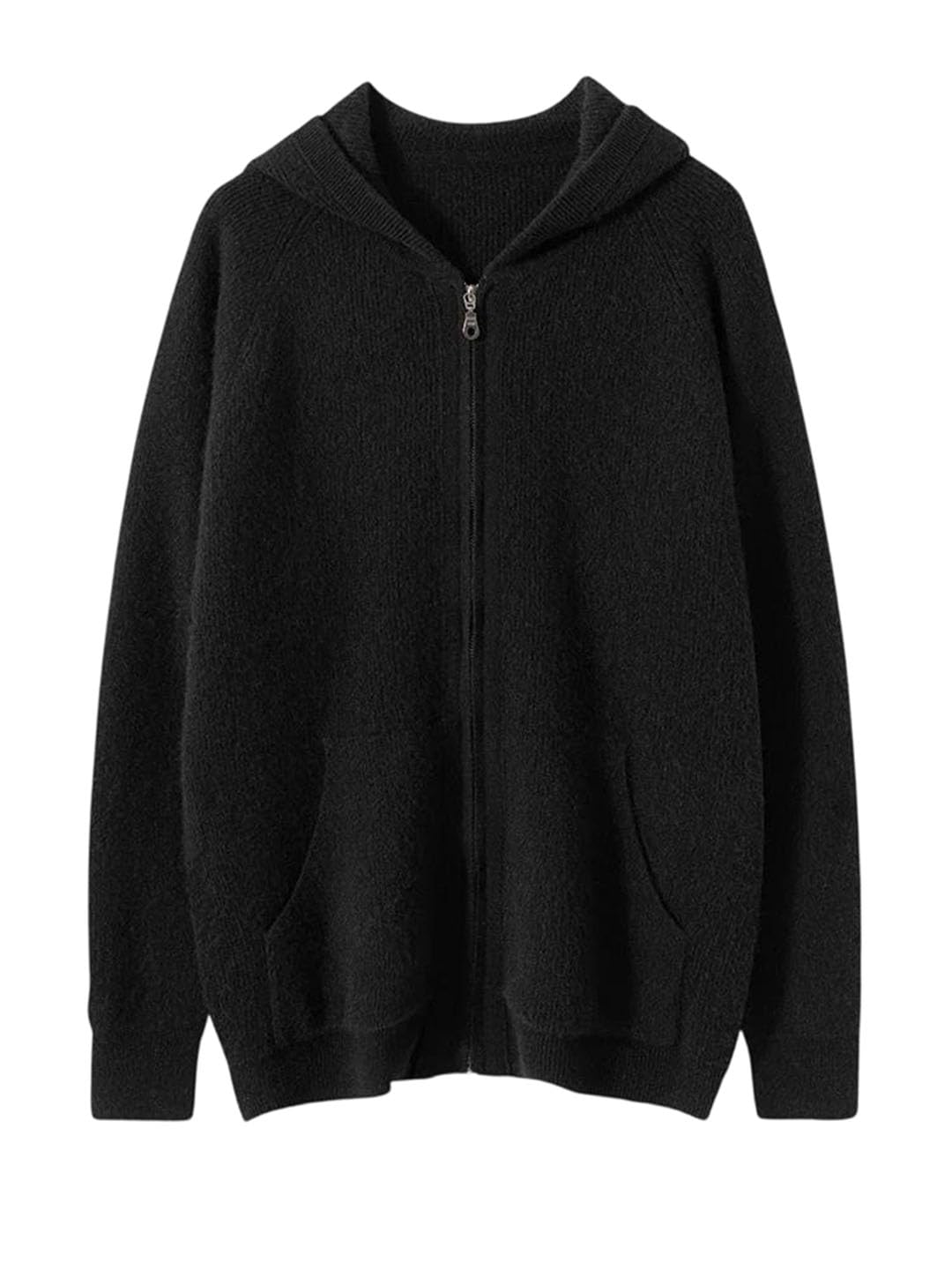 Manches raglan solides veste tricot zippée pour hommes - 7