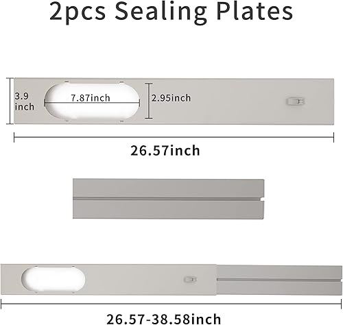 Miniatura 2 de Shinco Placa de sellado de ventana de aire acondicionado para puerta corredera con bloqueo de diseño especial, aire acondicionado portátil, longitud