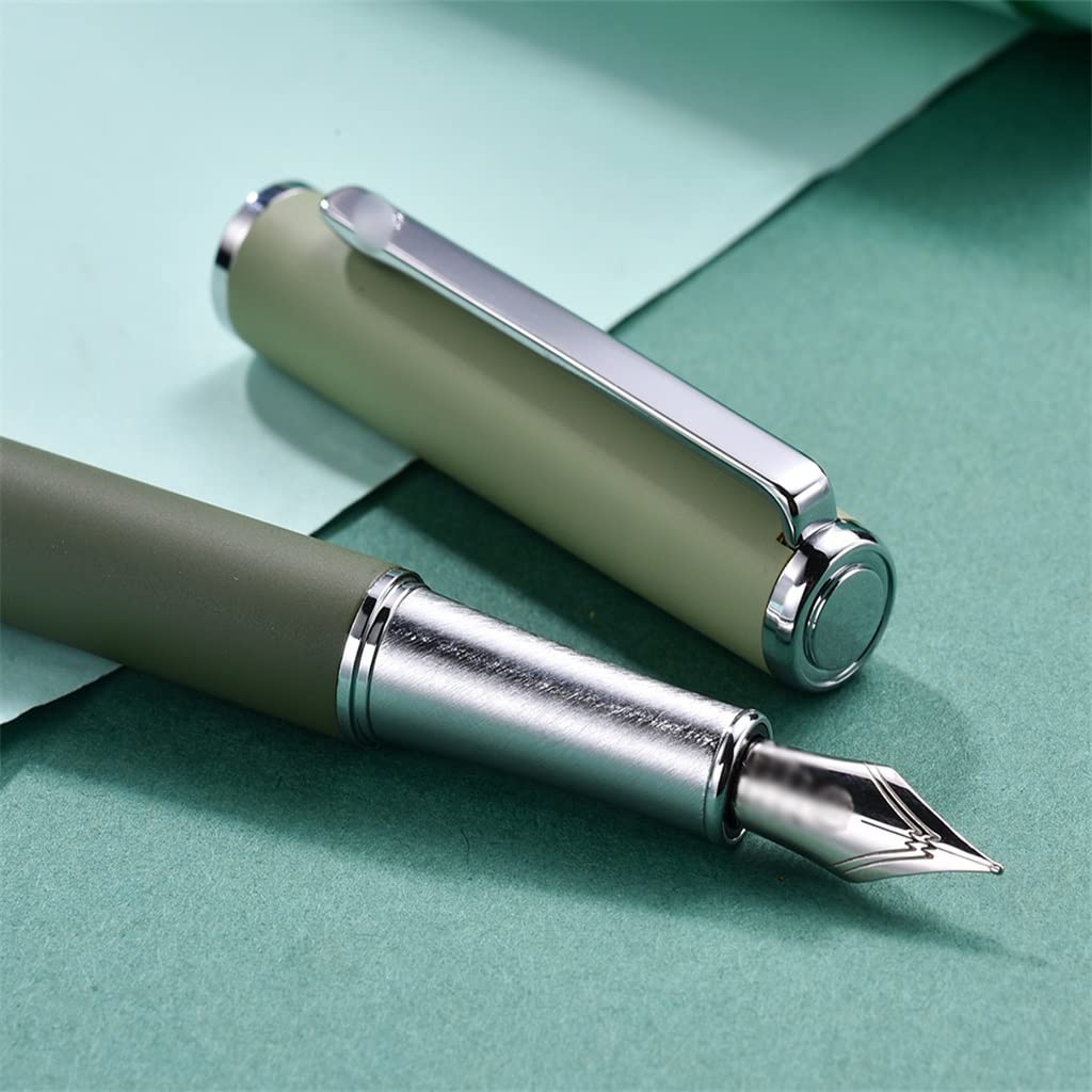 Stylo plume en métal avec pointe d'encre de 0,4 mm, excellente écriture, bureau