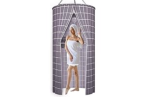 39.4inx78.8in Round Waterproof Outdoor Portable Shower Curtain for Travel