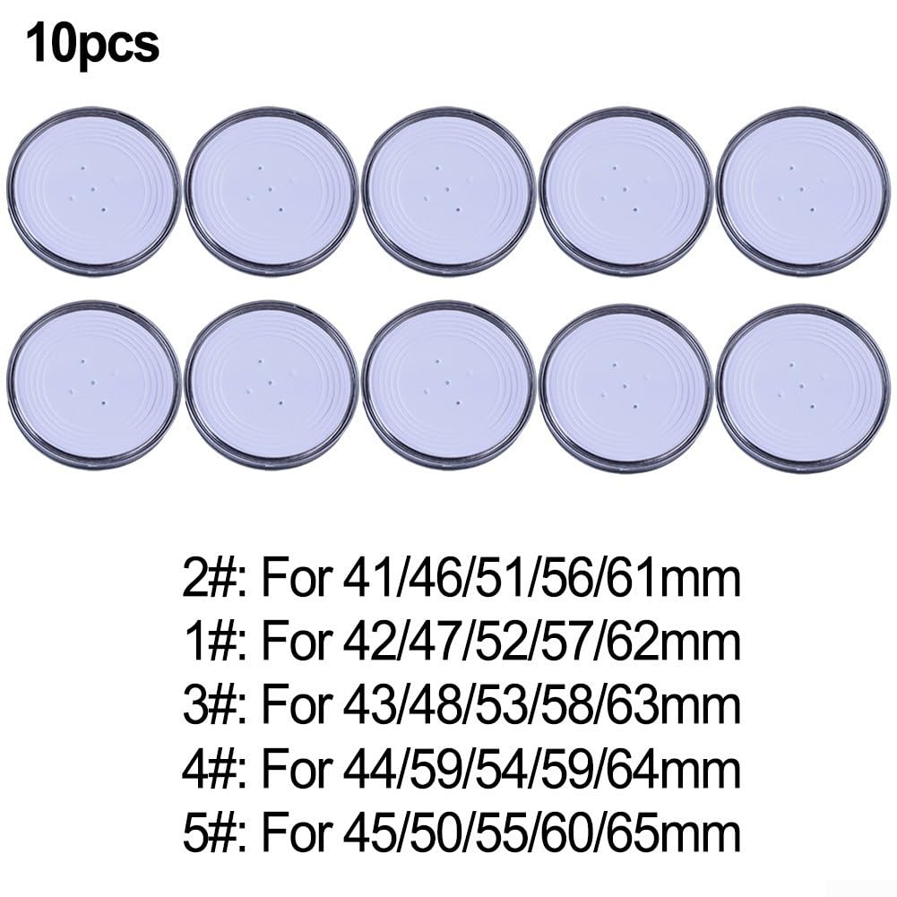 Prasacco Confezione da 12 capsule per monete, in plastica trasparente, con guarnizione regolabile, per raccogliere monete, 6 misure (20/25/30/35/40/46 mm