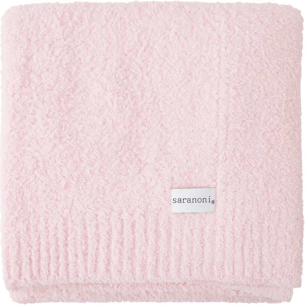 SARANONI Bamboni Luxury Baby Blanket | Cozy & Soft Plush Receiving Blankets | Perfect for Girls & Infant Baby Boy Blankets | Light Pink - 30” x 40”