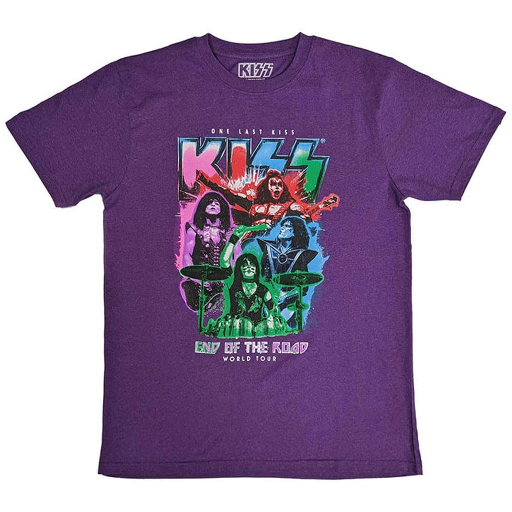 Rock Off Officially Licensed Products Men's Purple Kiss End Of The Road Colour Pop T Shirt Xl