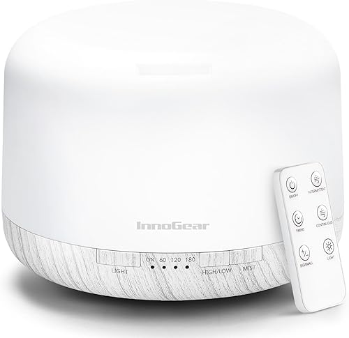 Miniatura 1 de InnoGear Difusor de aceite esencial de 16.9 fl oz con control remoto, difusor ultrasónico de aromaterapia de alta calidad, humidificador de aroma,