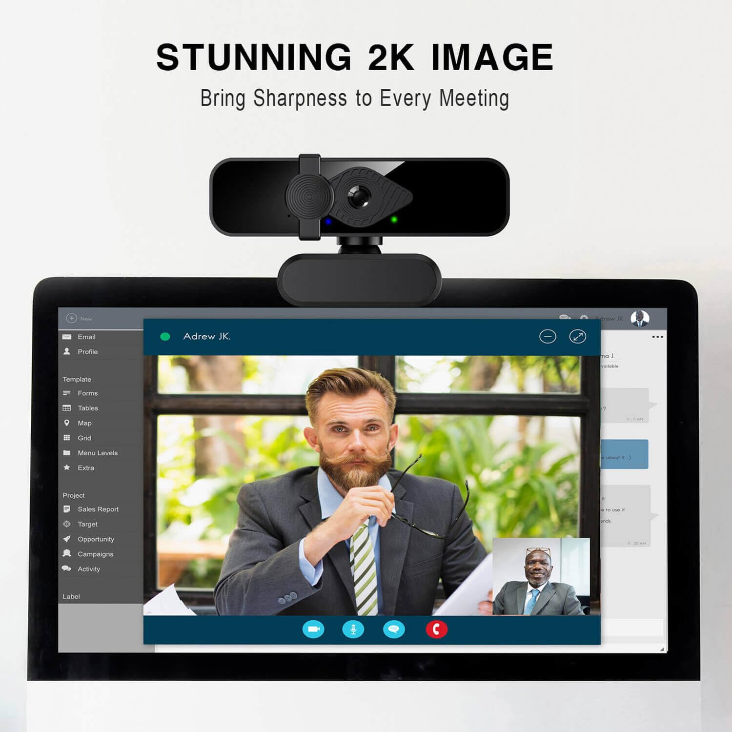 2K Webcam für PC, 85° Ansicht USB Computer Kamera, mit Noise Canceling Mikrofon & Privatsphäre Abdeckung, HD Web Kamera für Desktop Laptop Monitor Mac Streaming, Gaming & Video Calling Webcam
