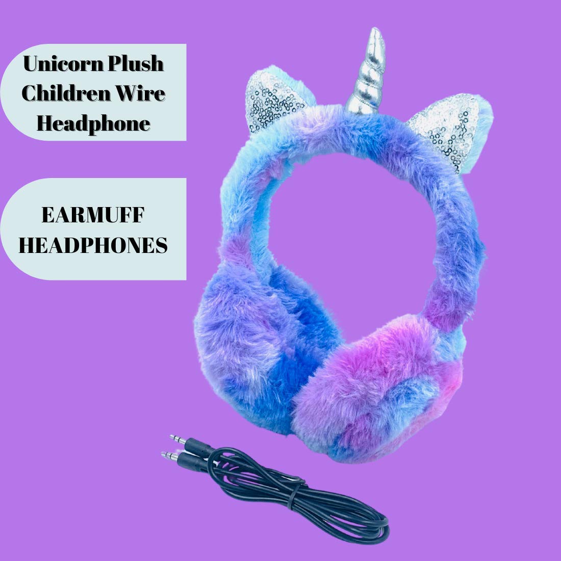 Sugarsa Headphones Fashion Cute Headband Gift Fluffy Plush Unicorn Female Headphones Ear Warmer Winter 2