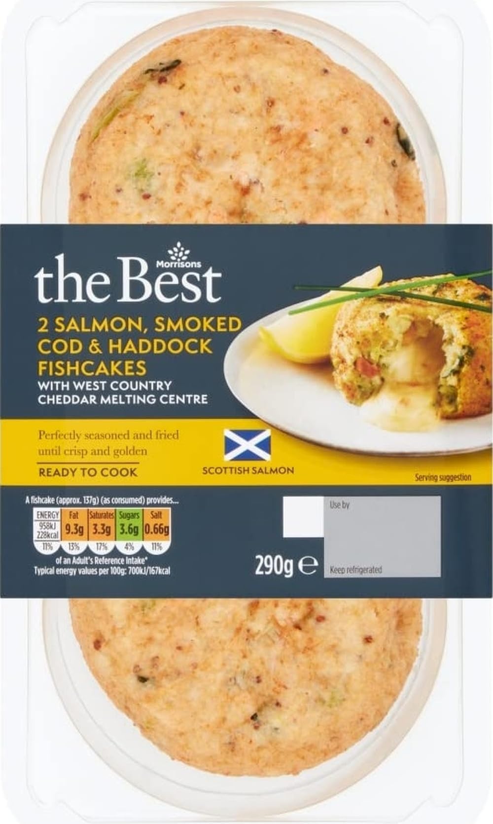Morrisons The Best Scottish Salmon Smoked Cod & Haddock Fillet Fishcakes, 290g