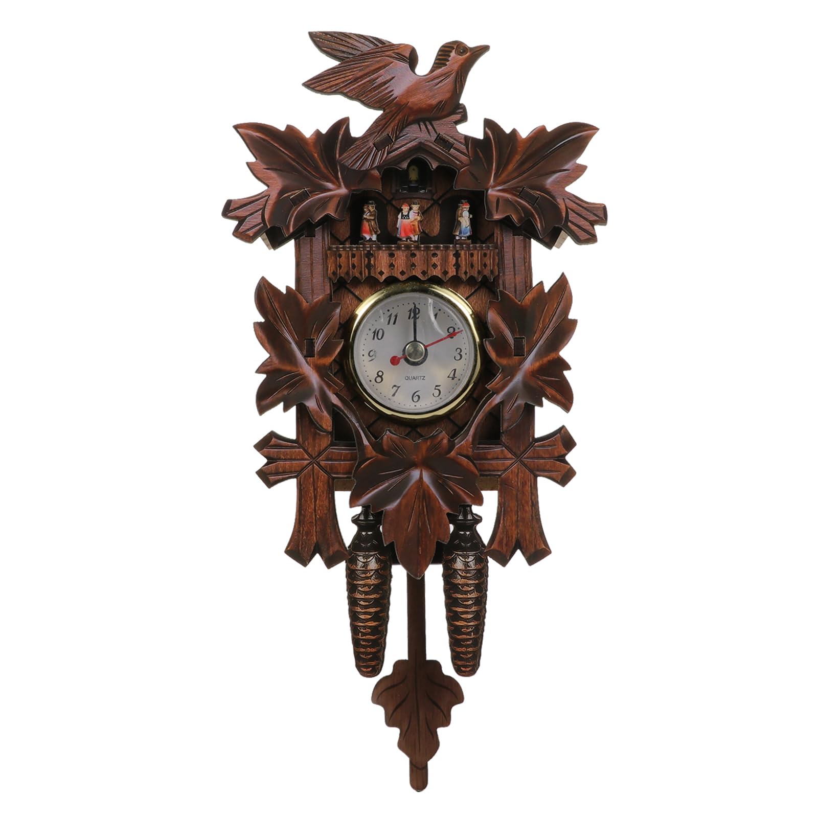 DECHOUSCuckoo Clock Small Vintage Wall Clock Handcrafted Pendulum Clock Coo Coo Clock Wall Wood Cuckoo Clock Hanging Grandfather Clock for Living Room Bedroom