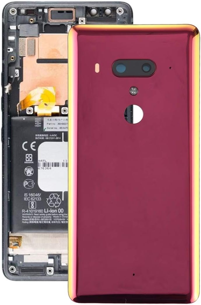 Smartillumi Back Cover Replacement Battery Back Cover with Camera Lens for HTC U12+(Black) Back Cover Replacement (Color : Red)