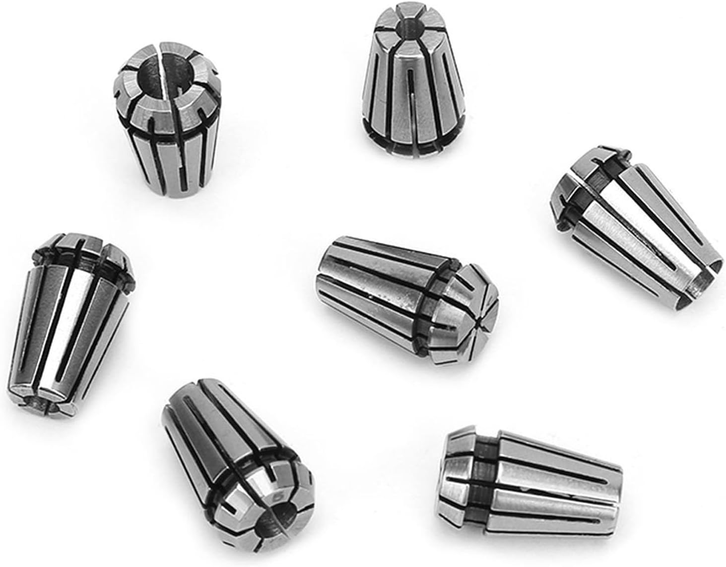 7Pcs ER11 Spring Collet Set, 1/2/3/4/5/6/7mm Spring Chuck Set with ER11 5mm Extend Rod, Multifunctional Workholding Engraving Collet for Boring, Milling, Drilling