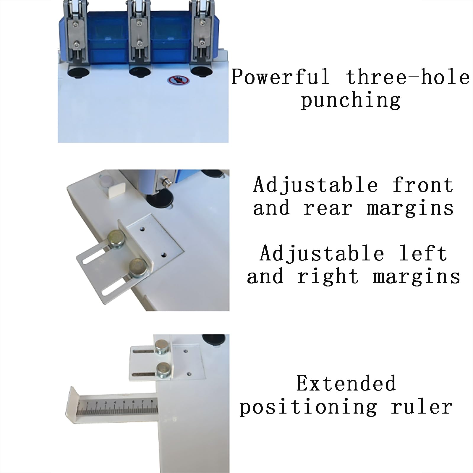 Perforatrice manuale, righello di posizionamento regolabile, perfora fino a 150 pagine, include taglierina, ideale per rilegature personali, a casa, a scuola o aziendali
