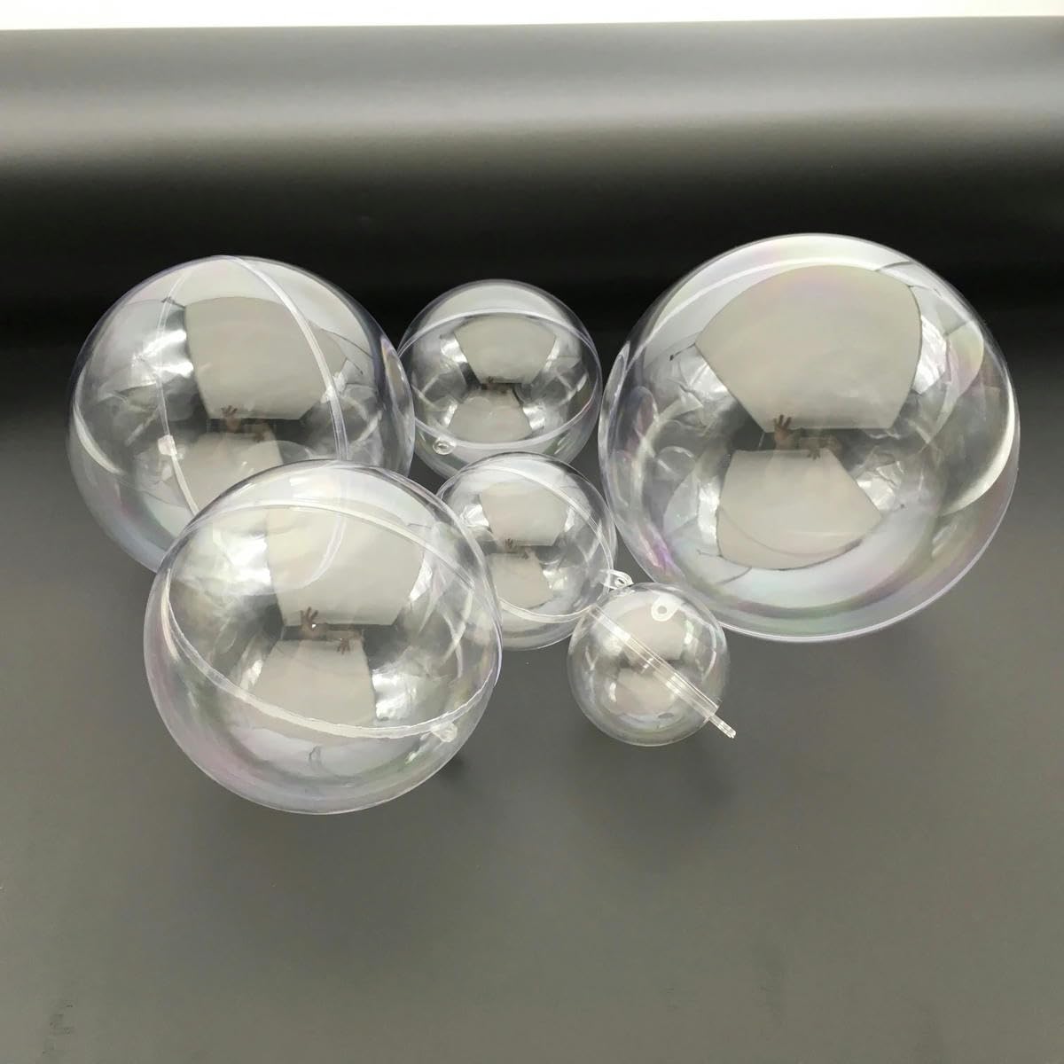 24 Boules/lot Boule de noël Claire remplissable Ornement décoration de Mariage Boule Acrylique Transparente boîte à bonbons-100mm