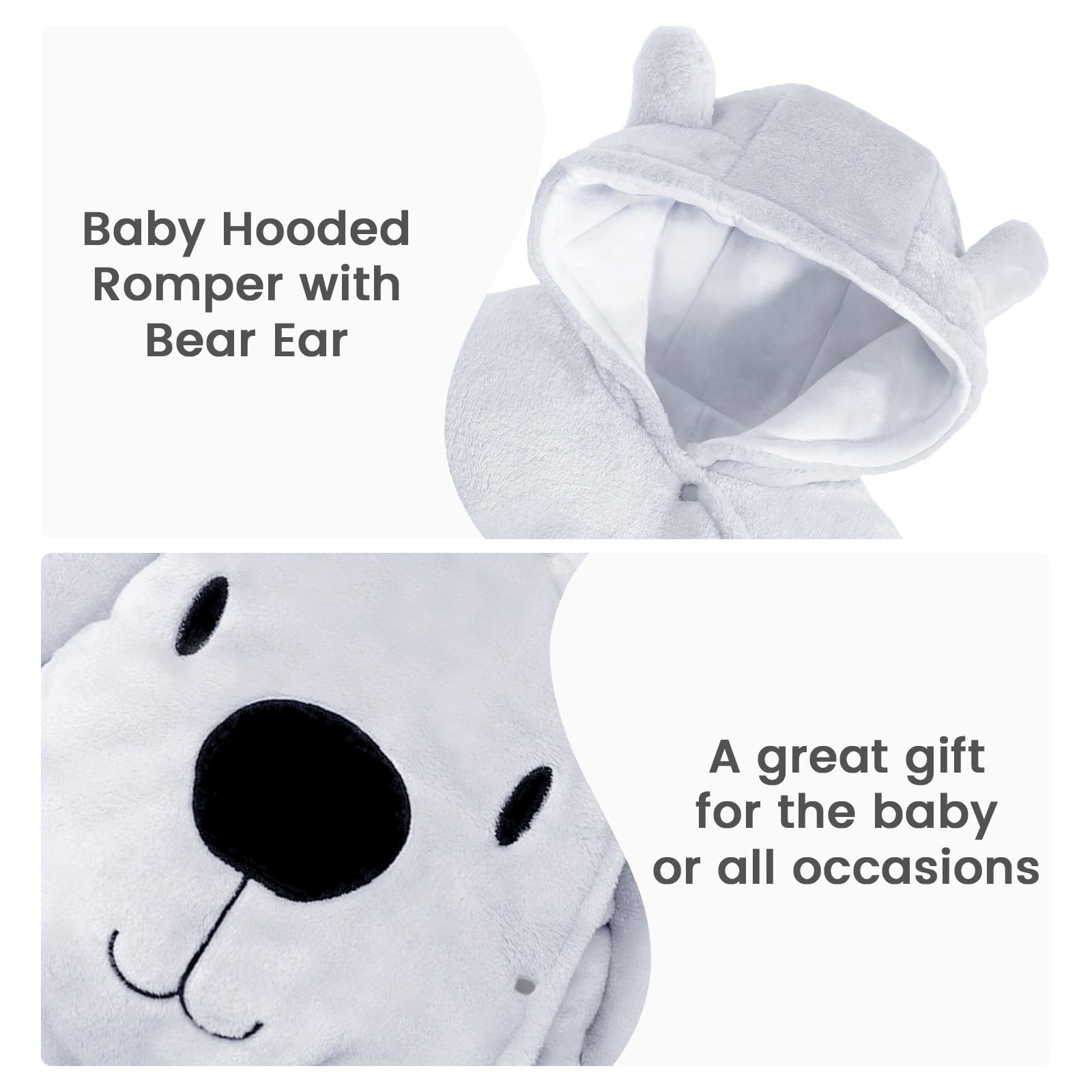 Combinaison d'hiver pour bébé avec capuche Combinaison de neige pour bébé Barboteuse d'hiver en flanelle Barboteuse Combinaison de jeu avec pieds Combinaison à motifs de dessins animés Vêtements pour