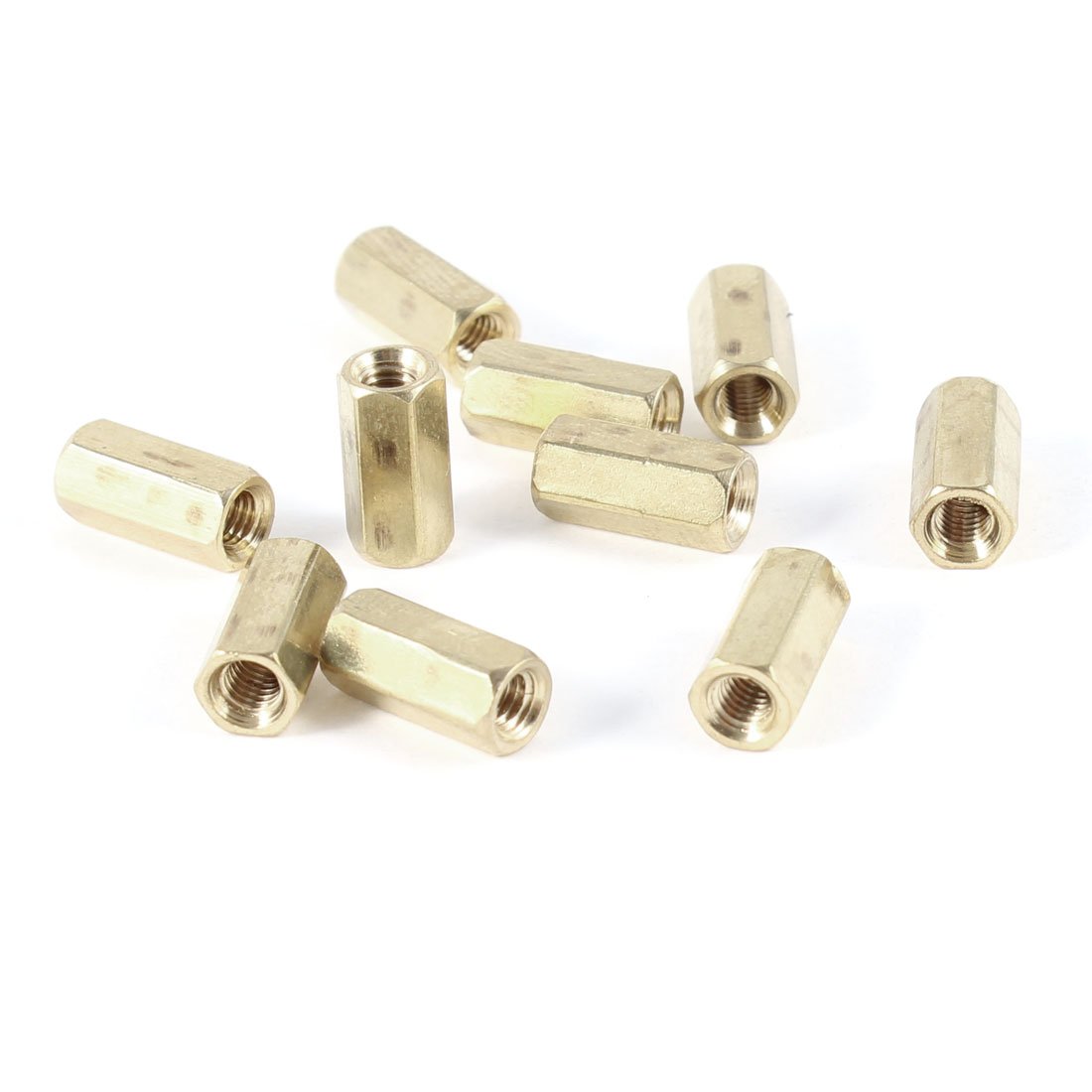 Aexit 10pcs 10mm Nuts Length M3 Hex Hollow Cylinder Panel Nuts Copper Column