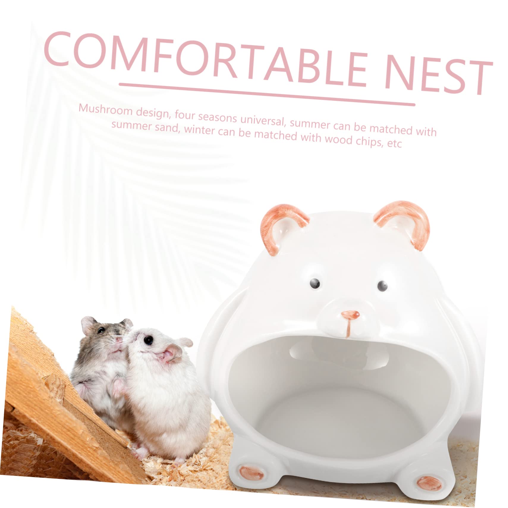 Milisten Maison pour Hamster en Céramique Blanche, Cachette de Hamster Rafraîchissante et Résistante à L’Usure, Sûre pour Petits Animaux, pour Cage