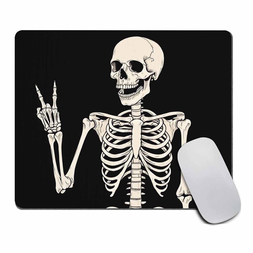 Skull Human Skeleton Mouse pad,Human Skeleton Posing Isolated Over Black Background Mouse pad 9.5 X 7.9 Inch (240mmX200mmX3mm)