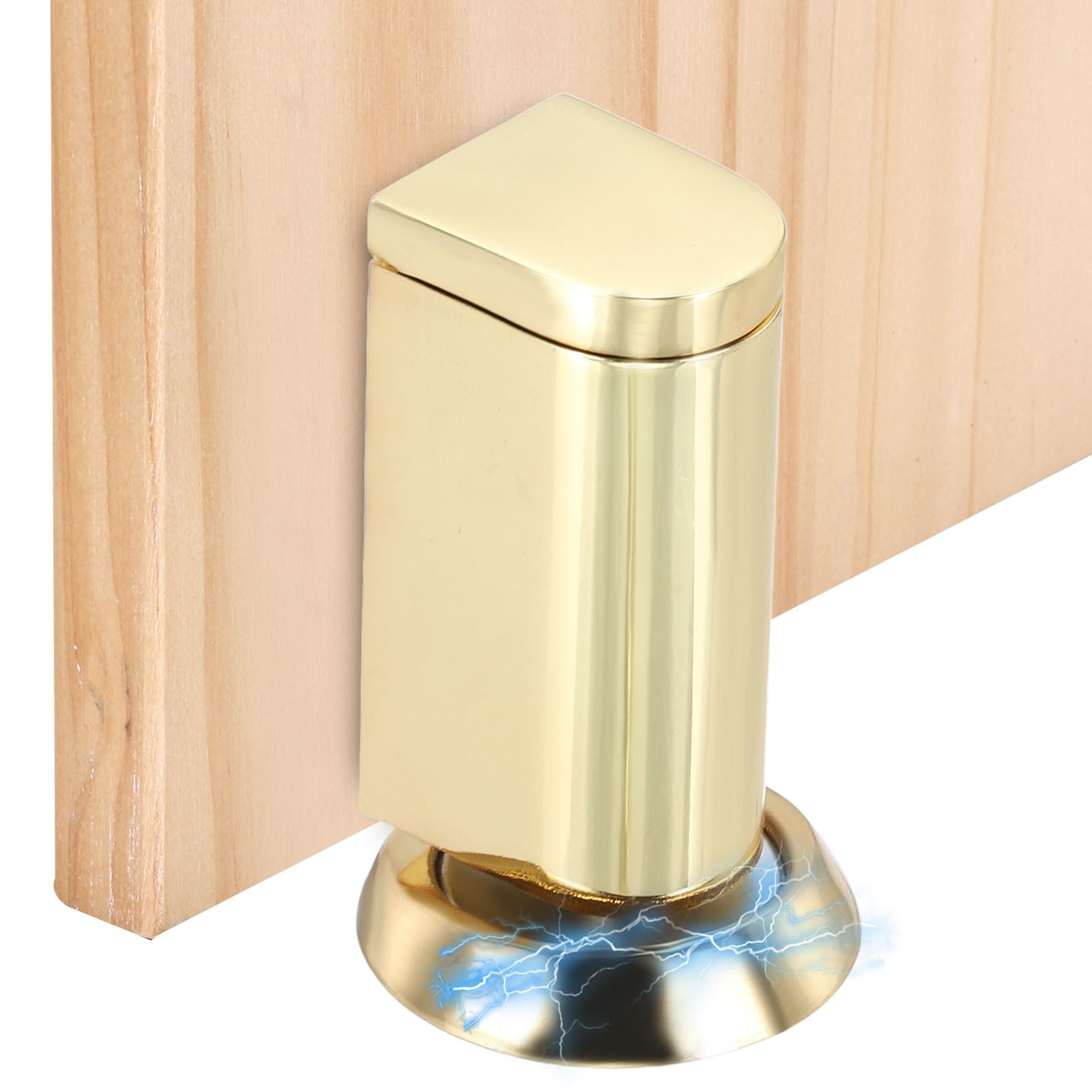 PATIKIL Magnetic Door Stoppers, Metal Windproof Door Catch with Adhesive and Screws to Keep Doors Open for Home Kitchen Bedroom Bathroom, Gold