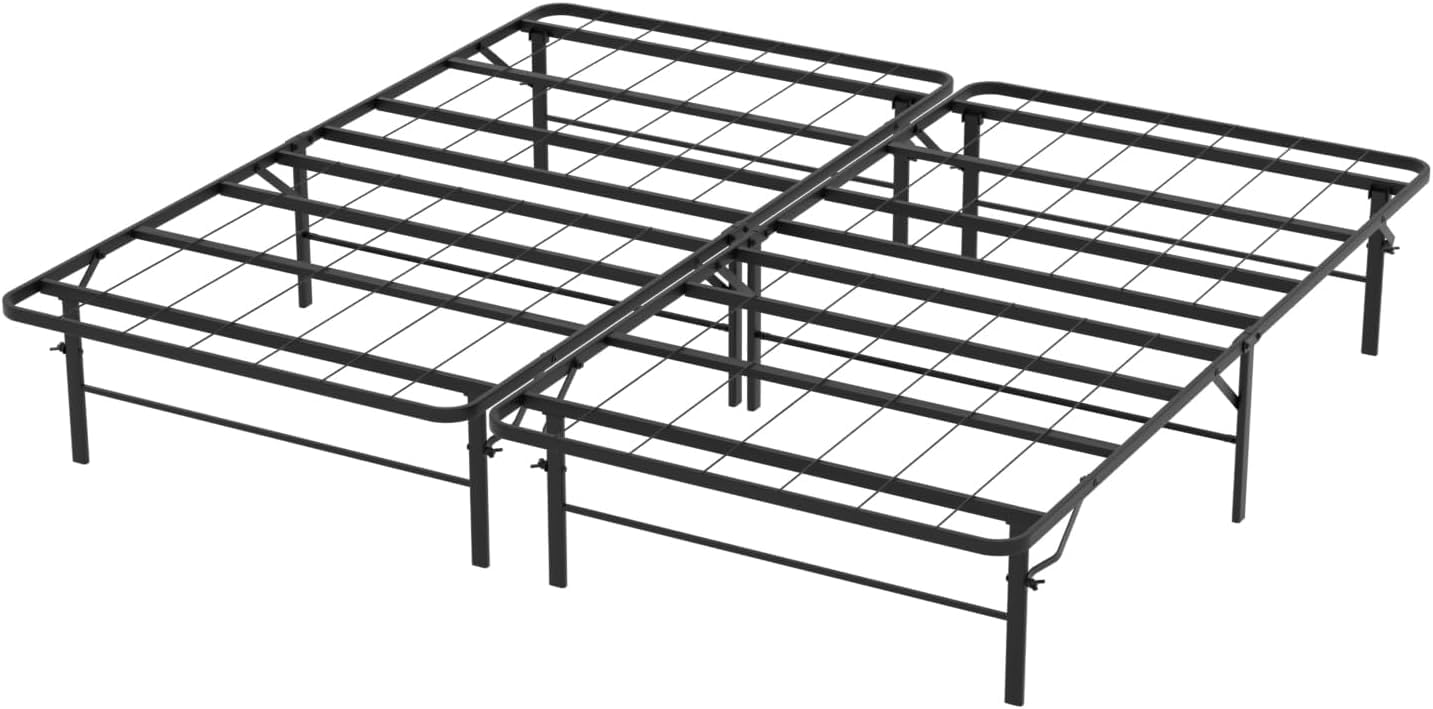 Dopinmin Easy-to-Assemble Metal Platform Bed Frame Sturdy Steel Construction Bed Fram Modern Steel Platform Bed Frame with No Box Spring Needed-Queen