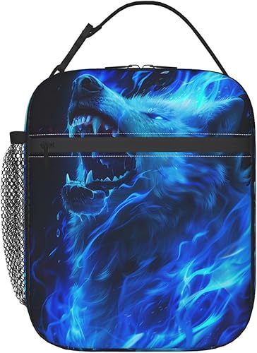Fantasy Wolf - Lonchera aislada para niños, hombres, amantes de los animales, lonchera reutilizable de poliéster, ideal para regalo, vida silvestre disponible en Yaxa Costa Rica