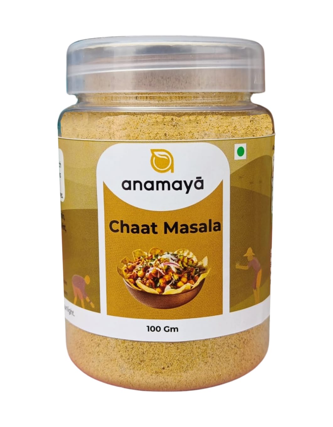 Anamaya Chaat Masala Powder | Chat Masala Powder | Desi chaat masala | 100 Gms | Packed in easy reusable storage jar | Pack of 1